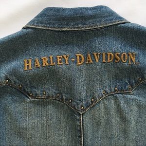 Harley-Davidson Embroidered Long Denim Size L